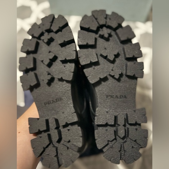 Prada Women's Black Combat Boots Monolith - Picture 7 of 12